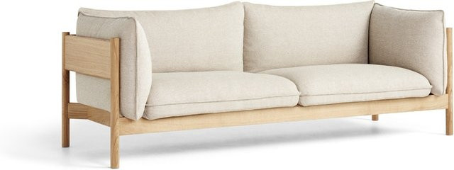 HAY Arbour 3-Sitzer Sofa in Braun mit Holzgestell und inklusive Kissen - Bild 1