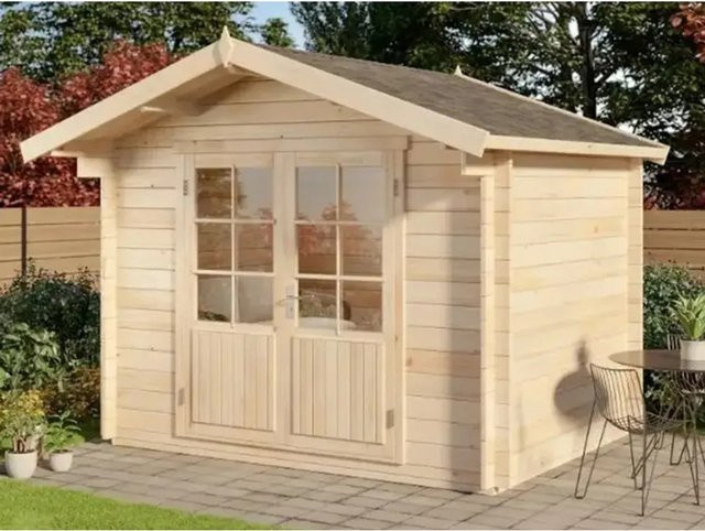 Alpholz Gartenhaus Roger-34 Blockhaus in Natur, B/T: 300 x 300 cm, imprägniert - Bild 1