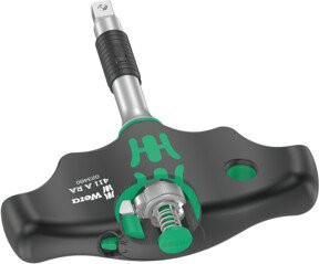 Wera 411 A RA Quergriff-Adapterschraubendreher mit Ratschenfunktion 1/4 Zoll, Klingenlänge: 45 mm - Bild 1