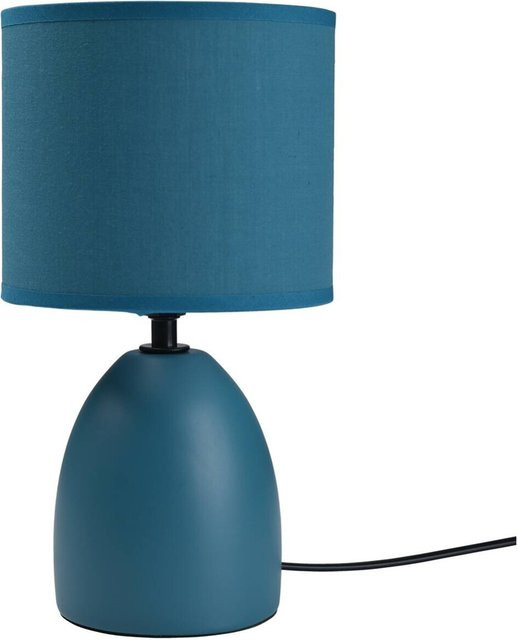 POCOline Tischleuchte Kushi aus Keramik in Blau mit E14 Fassung, B/T/H: 15 x 15 x 27 cm - Bild 1