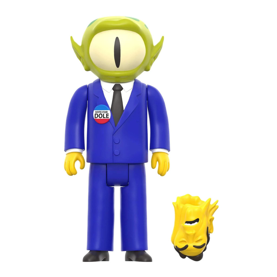 ReAction The Simpsons Serie 4 Halloween Special Kang Actionfigur Außerirdischer Präsident, blau, 3,75 Zoll - Bild 3