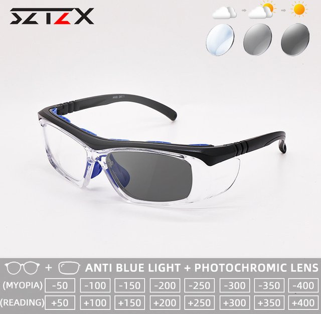 SZTZX Progressive Korrekturbrille, Vollrand, rechteckig, Kunststoff, schwarz - Bild 1