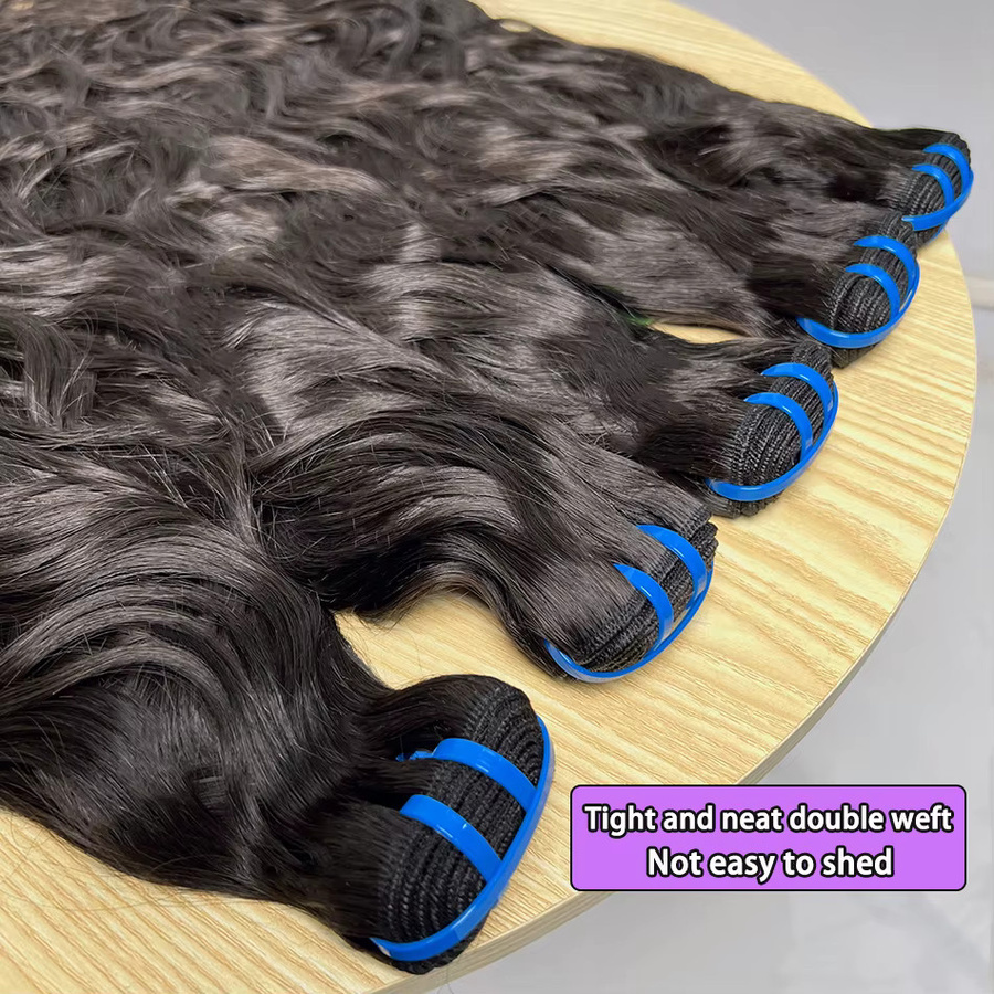 sheunicus Haarbündel, vietnamesisches Echthaar, gewellt, schwarz, Unisex - Bild 2
