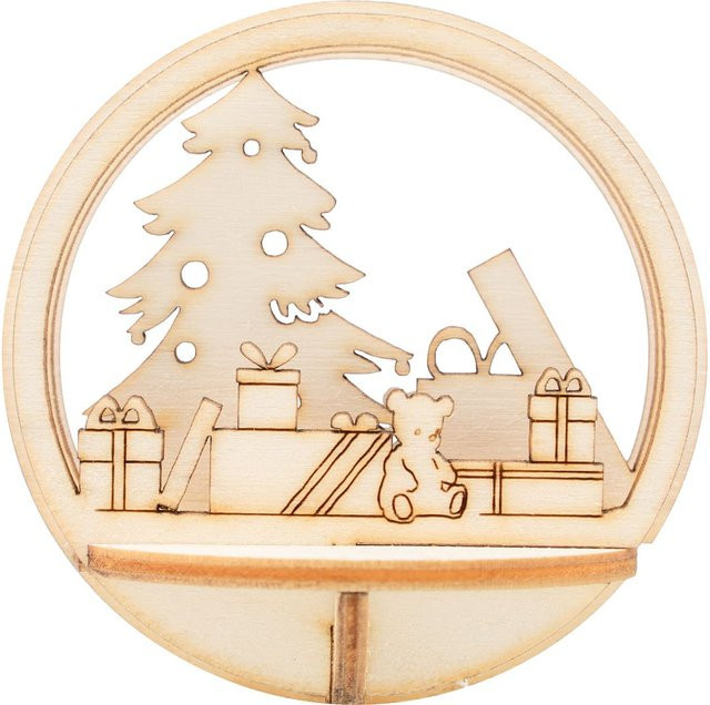 VBS Holz-Steckmotiv für Acrylkugel aus Sperrholz in Beige für Weihnachten - Bild 1