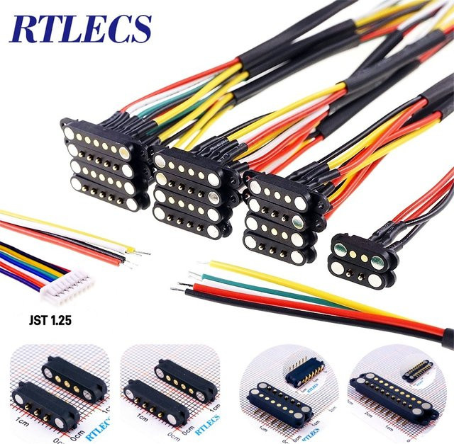 RTLECS Magnetischer Pogo-Pin-Steckverbinder 2A DC, 2-9-polig, Stecker und Buchse, Farbe: Schwarz, Abstand: 2,5 mm / 2,80 mm - Bild 1