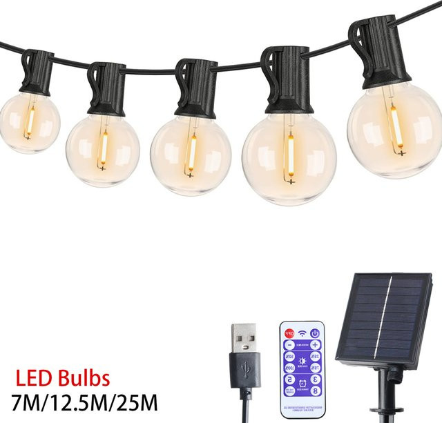 Topdii Solar LED Globe G40 Lichterkette für Garten und Terrasse - Bild 1