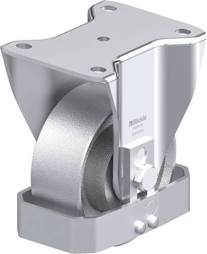 Blickle Stahlblech-Bockrolle BH-G 127K-FS in Silber mit 125mm Rad-Durchmesser und 750kg Tragfähigkeit - Bild 1