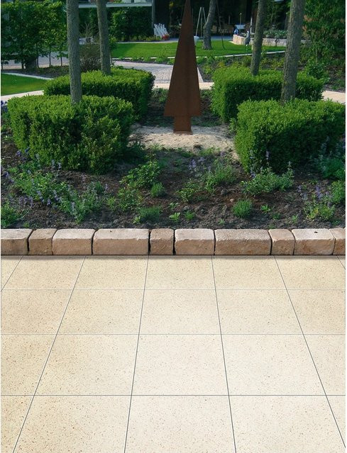 Diephaus Terrassenplatte Mirador in Beige mit Marmoroptik, B/T/H: 40 x 40 x 4 cm - Bild 1