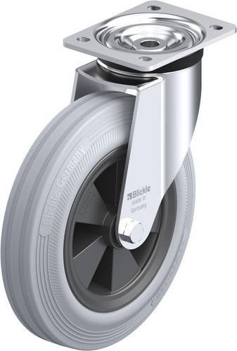 Blickle L-VPP 250R-3-SG Lenkrolle mit Schraubbefestigung in Schwarz-Grau, Rad-Durchmesser: 25 cm, Tragfähigkeit: 295 kg - Bild 1