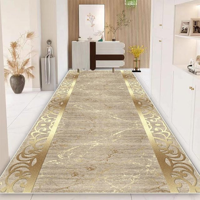 JGJG Flur Teppich in Beige, moderner Hallenläufer mit geometrischem Design, rutschfest und waschbar, B: 160 cm, T: 200 cm - Bild 1