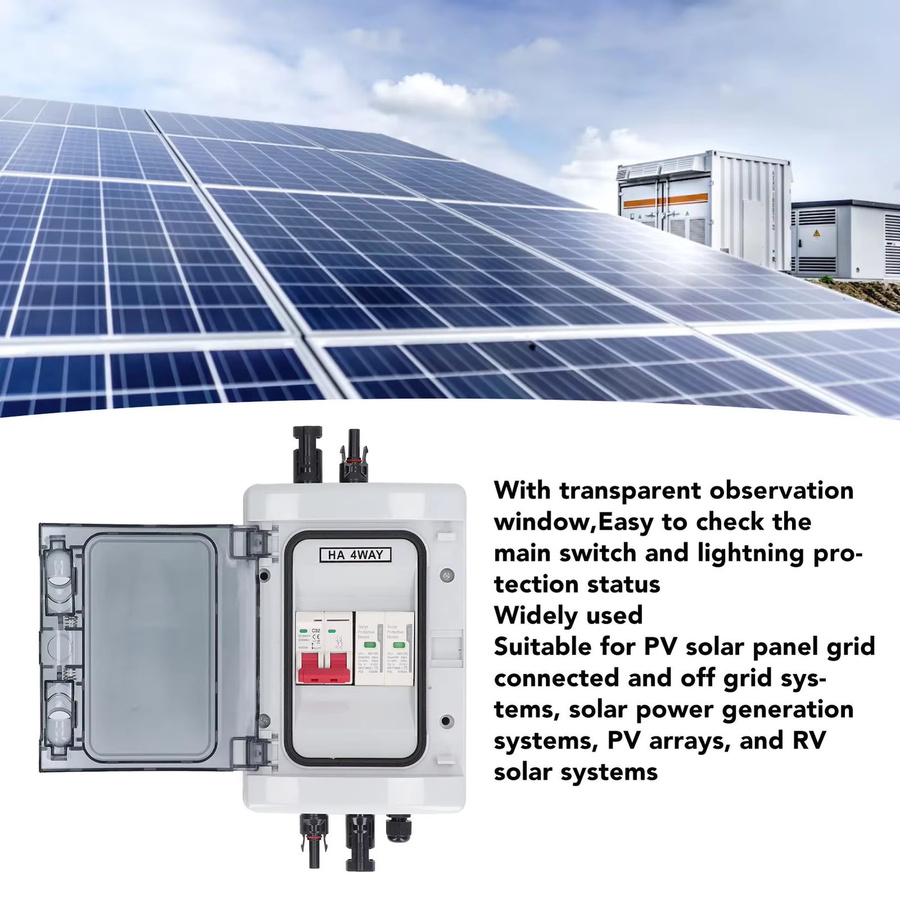 KKMOON PV Combiner Box IP65 Wasserdicht in Weiß mit DC500V 32A Leistungsschalter und Überspannungsschutz - Bild 2