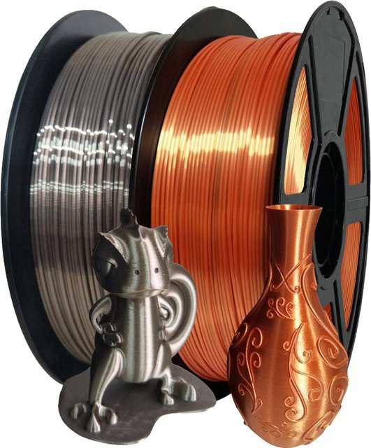 3D Maliang PLA-Seiden-Filament für FDM-Drucker, Roségold und Orange, 1,75 mm, 250 g - Bild 1