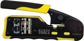 Klein Tools Daten-Crimpzange Pass-Thru mit Ratsche für RJ45 RJ11 RJ12 in Gelb - Bild 1