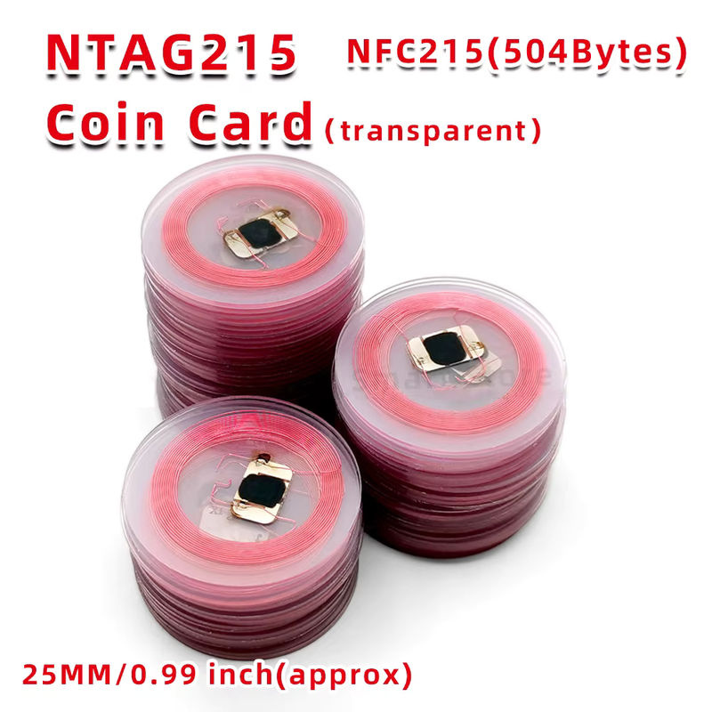 Guang Hongrun NFC NTAG215 Münzanhänger RFID Etiketten 13,56 MHz Transparent, Durchmesser: 25 mm - Bild 4