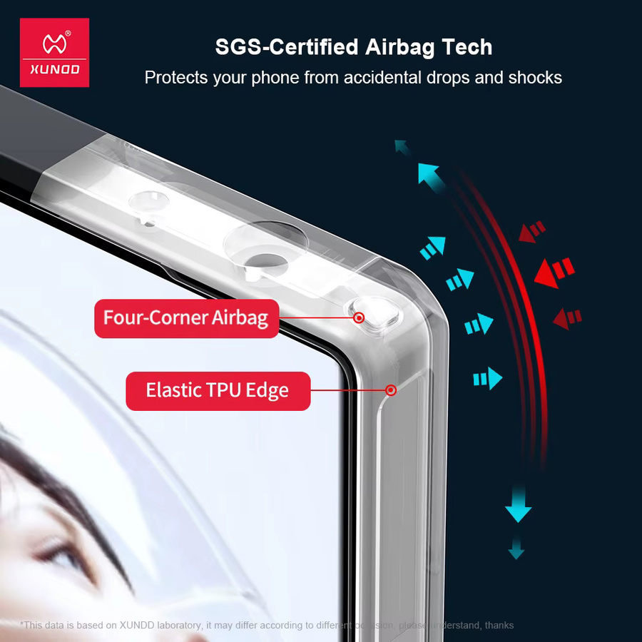 Xundd Schutzhülle für Nubia Red Magic 11 Pro und Red Magic 11 Pro Plus, stoßfeste Airbag-Hülle mit Kameraschutz, transparent mit schwarzen Streifen - Bild 2