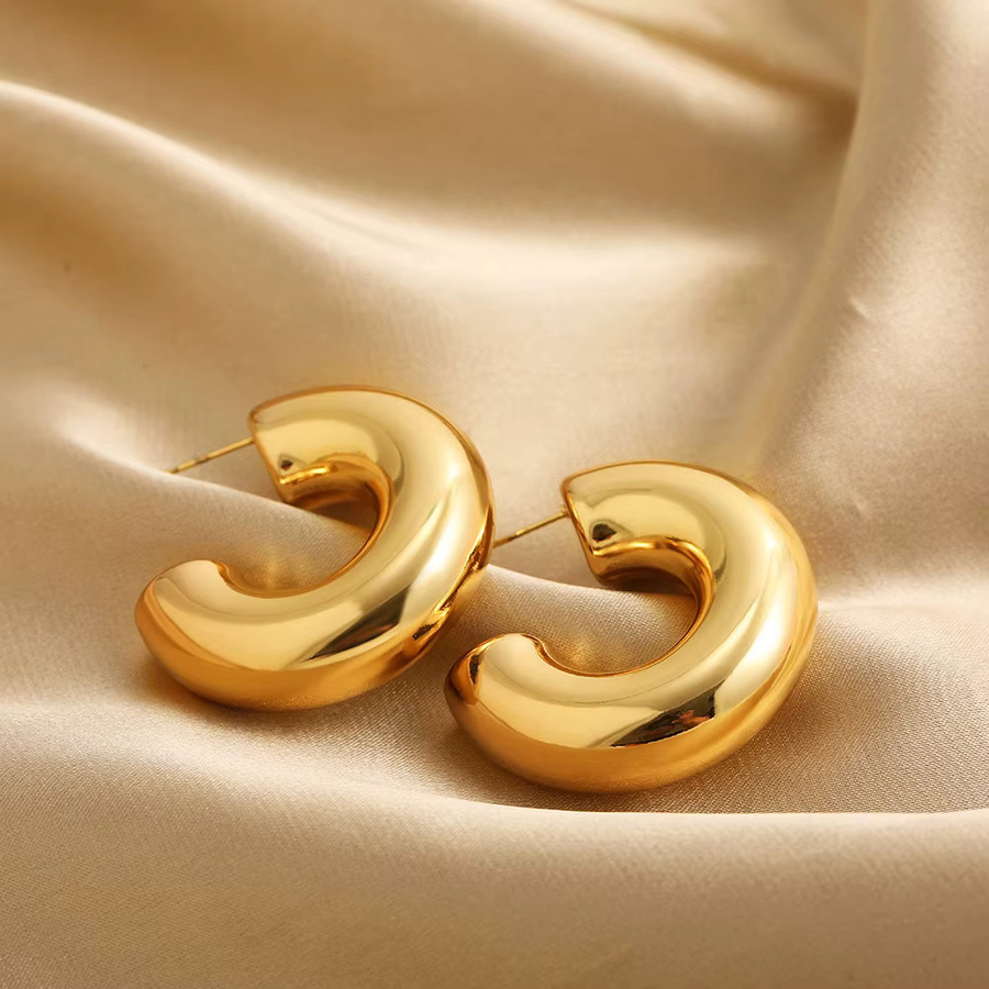 doyours Creolen, Edelstahl, Gold, Damen - Bild 2