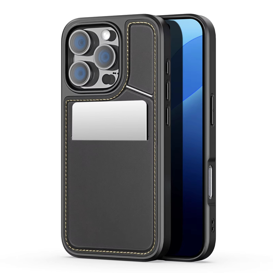DUX DUCIS 3-in-1 Magnetische Hülle für iPhone 16 Pro Max, 15 Plus, 14, 13 mit Telefonständer und Brieftaschenfunktion in Schwarz - Bild 2