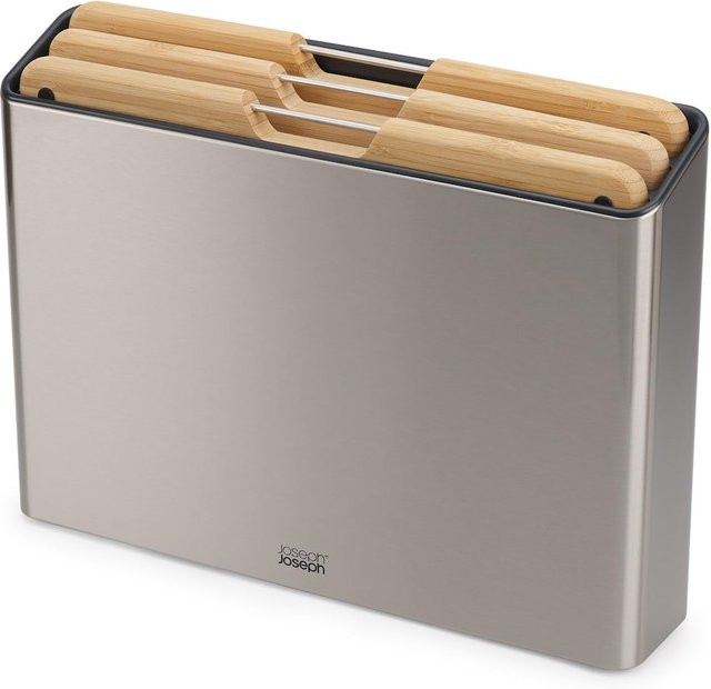 Joseph Joseph Folio Prämie Schneidebrett-Set mit Aufbewahrungsbox aus Edelstahl in Silber - Bild 1