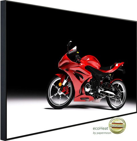 papermoon EcoHeat Infrarotheizung Rotes Sportmotorrad mit Matt-Effekt in Bunt, App-Steuerung und Überhitzungsschutz - Bild 1
