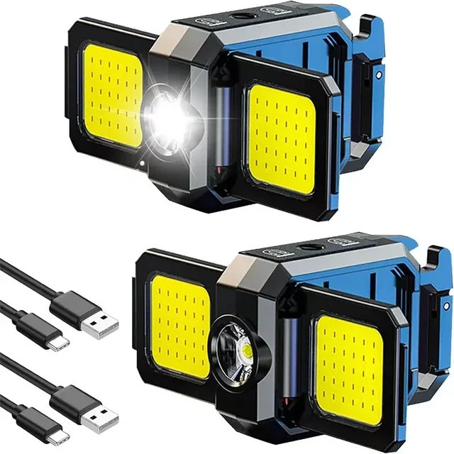 KDULIT LED Mini Schlüsselanhänger Licht mit XPE und COB, USB wiederaufladbare Taschenlampe in Schwarz für Outdoor, Camping und Notfälle - Bild 1