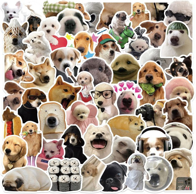50 Stück Puppy Therapie Aufkleber Set von YourLife Store in Multicolour für Schulbedarf und Lunchboxen - Bild 1
