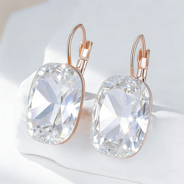 Wbmqda Tropfenohrringe, 585 Roségold, weißer Zirkon, Damen, 25 x 13 mm - Bild 1