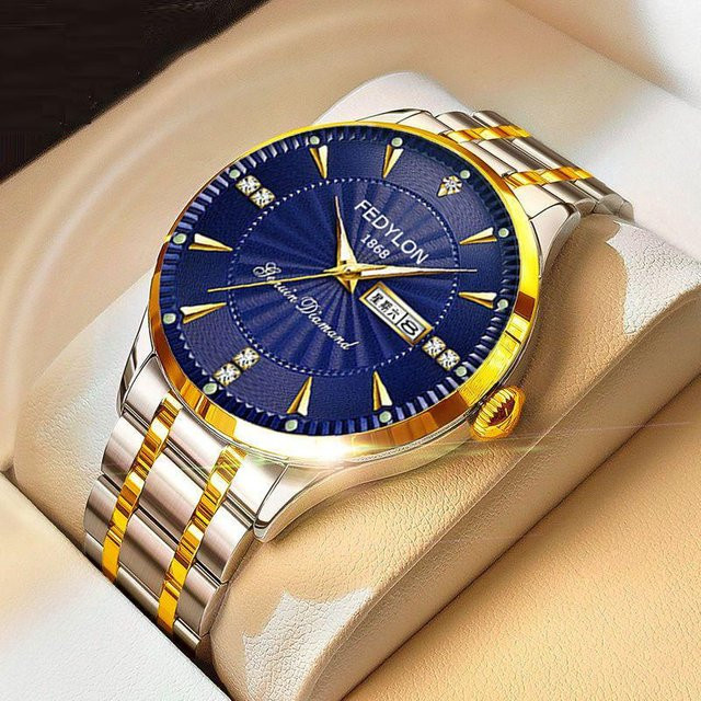 YIRAN Jewelry Armbanduhr Quarz, Edelstahl, Blau, Herren - Bild 1