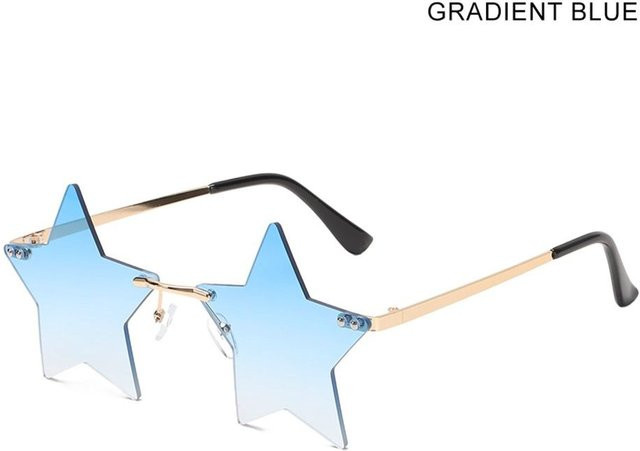 Dote Sonnenbrille, randlos, Sternform, Unisex, white, Metall - Bild 1