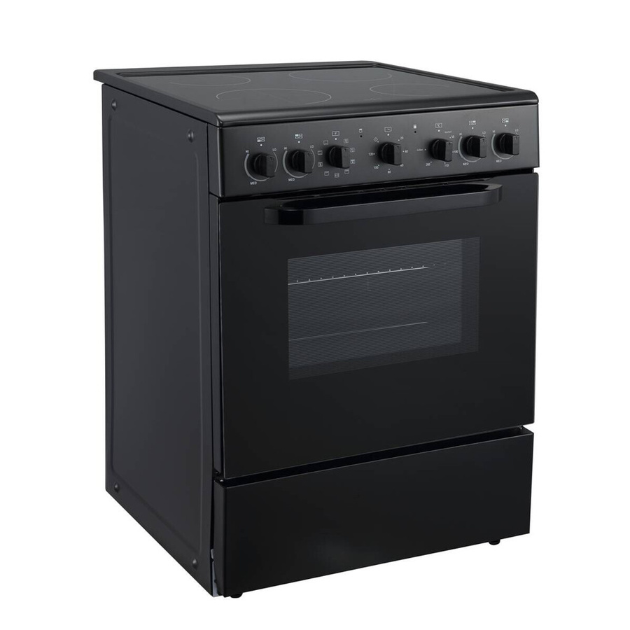 POCOline Standherd mit Glaskeramikkochfeld EH60GLK65B in Schwarz, B/H/T: 60 x 83 x 65 cm - Bild 2
