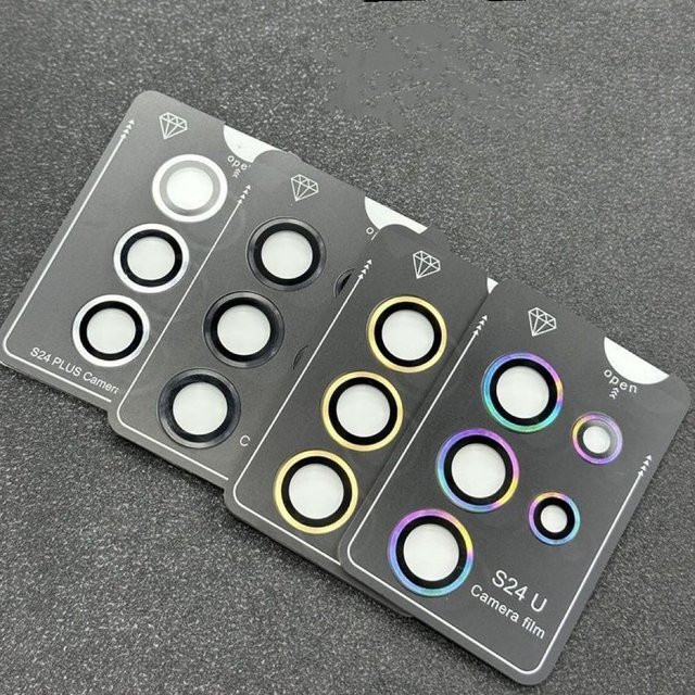 Samsung Galaxy S24 Ultra Kamera Objektivschutz Glas mit Metall Schutzring in Purple - Bild 1