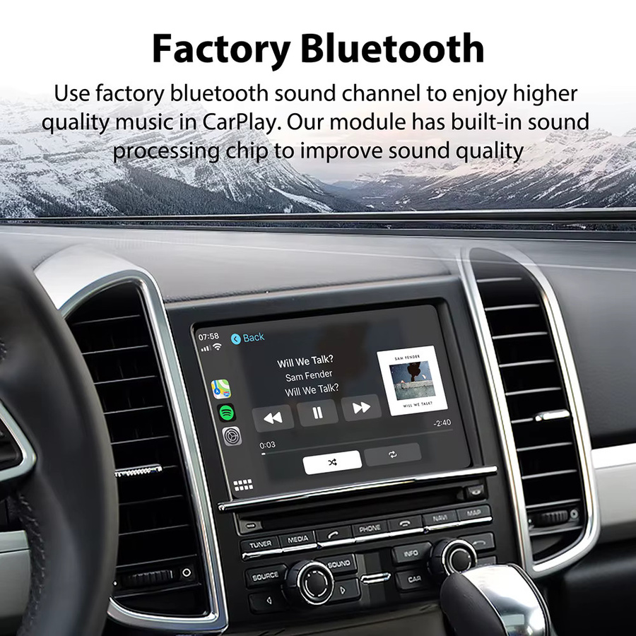 ANYFAR Kabelloses CarPlay und Android Auto Modul für Porsche PCM 3.1 Panamera Cayenne Macan Cayman Boxster 911 991 718 mit AirPlay Mirroring in Schwarz - Bild 5