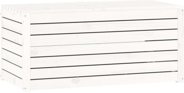 vidaXL Gartenbox aus Massivholz Kiefer in Weiß, B/T/H: 101 x 50,5 x 46,5 cm - Bild 1