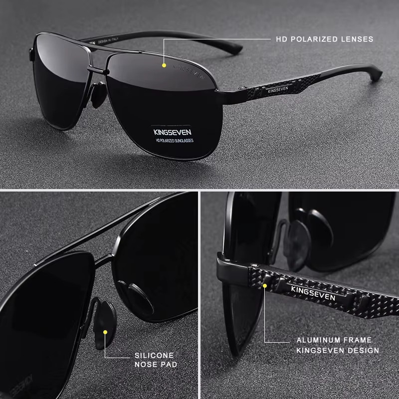 KINGSEVEN Sonnenbrille, Aluminium, Vollrand, Unisex, polarisiert - Bild 2