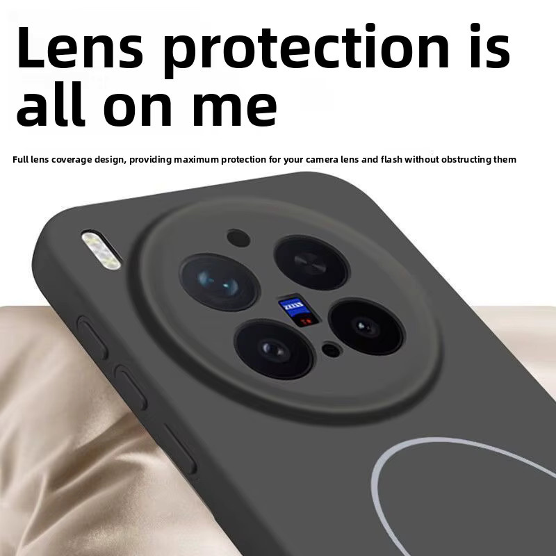Magnetische Silikon Hülle für Vivo X300 Ultra, X200 Pro und X300S mit MagSafe Unterstützung für kabelloses Laden in Grau und Schwarz - Bild 5