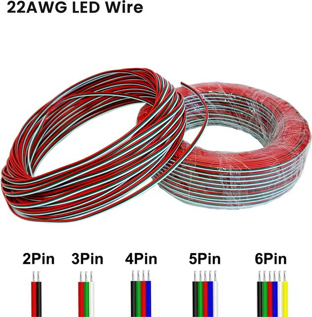 Flexibles 22AWG LED Draht Kabel in Multicolour für WS2812B WS2811 5050 2835 5730 LED Streifen mit 2Pin bis 6Pin Optionen - Bild 1