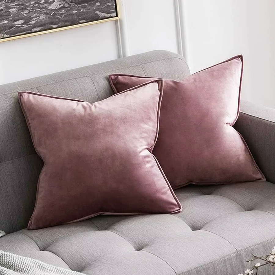 2-teiliges Set inyahome Samt-Kissenbezüge in Pink und Lila, rechteckig, für Sofa und Schlafzimmer - Bild 5