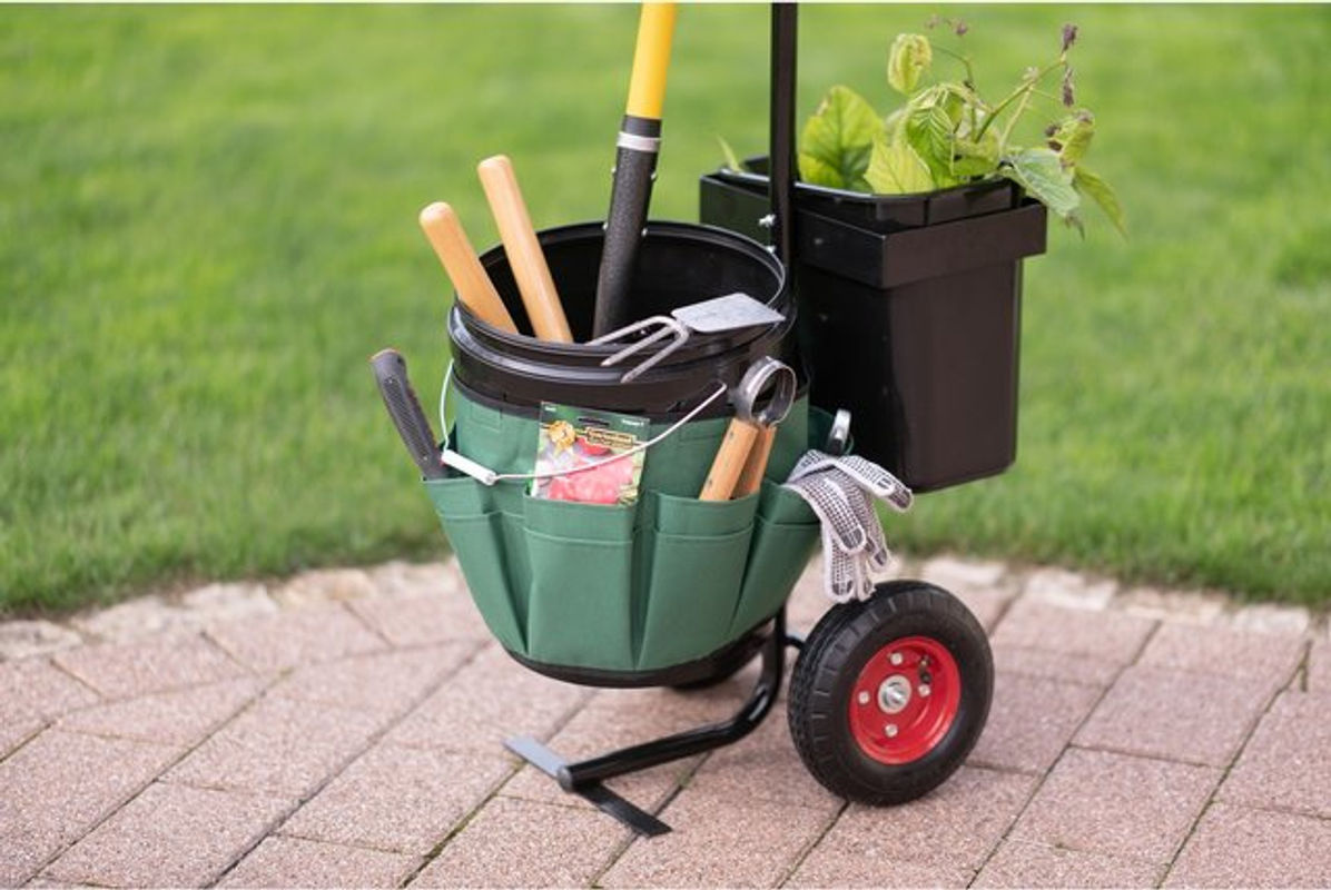 Westmann Universal Gartentrolley und Werkzeughalter, schwarz/grün, B: 40 cm, T: 56 cm, H: 104 cm - Bild 9