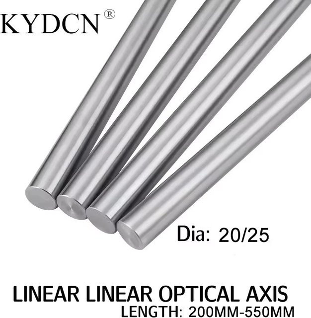 Kaiyade Linearwelle aus Chrom-Hartstahl in Silber, Durchmesser: 20 mm oder 25 mm, Längen: 200 mm bis 550 mm - Bild 1