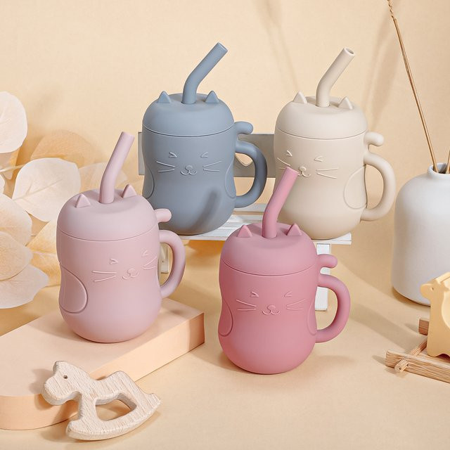 TYRY.HU Silikon Baby Trinklernbecher mit Strohhalm, auslaufsicher, 150 ml - Bild 1