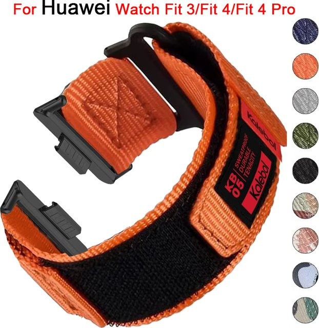 Huawei Uhrenarmband Nylon, Schwarz, für Watch Fit 4, Fit 3, Fit4 Pro - Bild 1