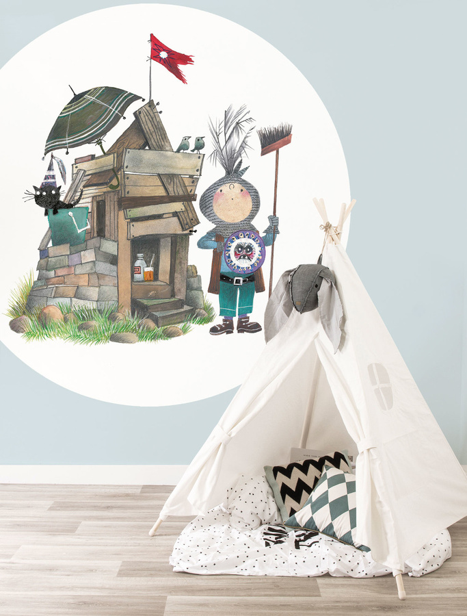 KEK Amsterdam Mural Little Lord Circle Wandbild Multicolor Grau Durchmesser: 190 cm - Bild 1