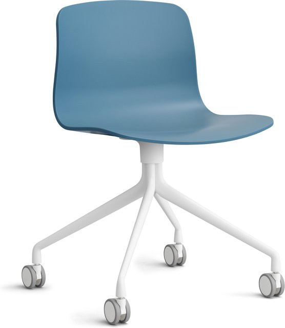 HAY About A Chair AAC 14 Schwenkbarer Designstuhl in Blau mit Rollen - Bild 1