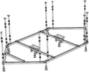 Hoesch Spezial-Untergestell Sechseck für Badewanne, Farbe: Silber, B: 180 cm, T: 80 cm - Bild 1