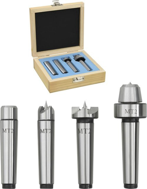 VD Home Furnishing 4-teiliges Drehbank-Zubehörset MT2 aus Edelstahl in Silber - Bild 1