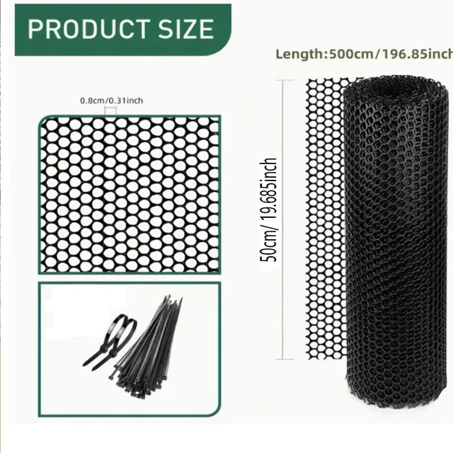 Semi-transparentes 0,8-mm-Mesh-PE-Balkonnetz aus Kunststoff in Grün oder Schwarz - Bild 1