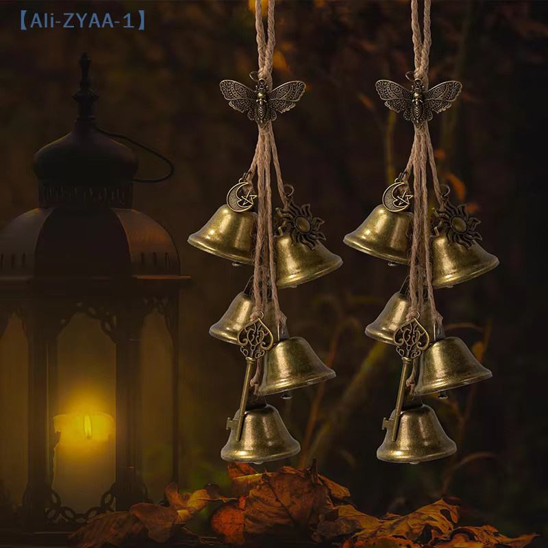 JETTING Messingglocke zum Aufhängen in Gold, handgefertigte Türknaufglocke im Antik-Stil für Wicca-Zubehör und Dekoration - Bild 3