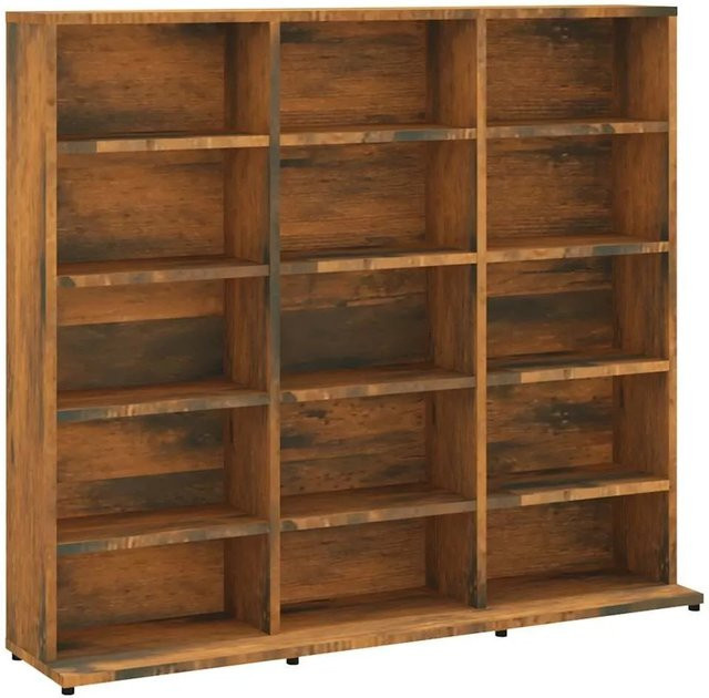 vidaXL CD-Regal aus Holzwerkstoff in Räuchereiche, B/T/H: 100 x 23 x 89,5 cm - Bild 1