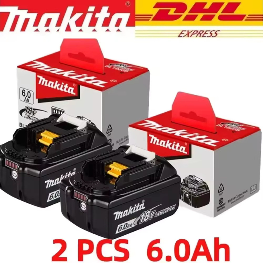 Makita Ersatz-Lithium-Akku 18 V mit 6,0 Ah für BL1860B BL1840 BL1830B BL1850B BL1850 BL1860 BL1815 in Schwarz - Bild 2