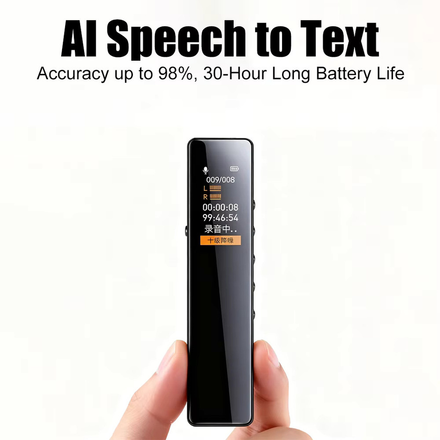 DOWAY KI-Digitales Diktiergerät mit ChatGPT Sprach-zu-Text-Konvertierung und 64G Speicher in Schwarz - Bild 2