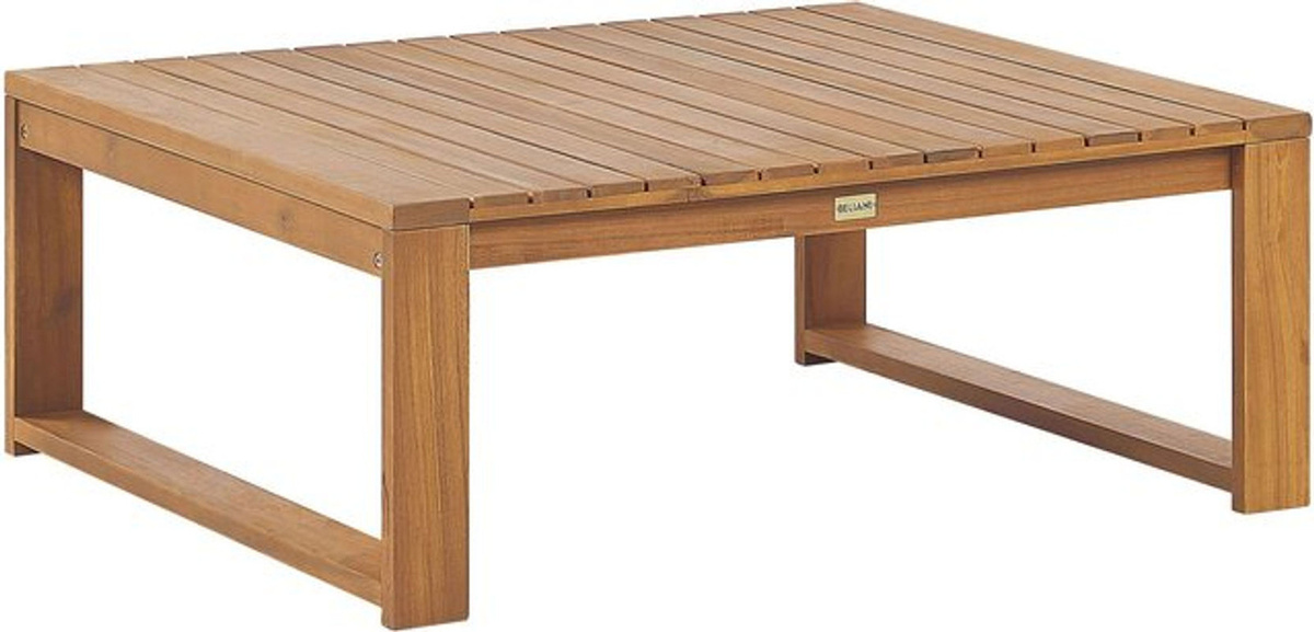 BELIANI Loungetisch aus Akazienholz in Hellbraun, Rechteckiger Couchtisch im Scandinavian Design für Terrasse und Balkon, B: 90 cm, T: 75 cm, H: 35 cm - Bild 1